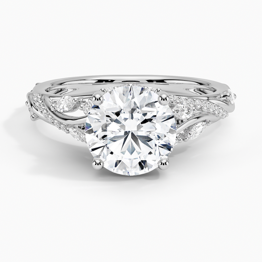 14K White Gold Begonia Vine Diamond Ring (1/2 ct. tw.), large top view
