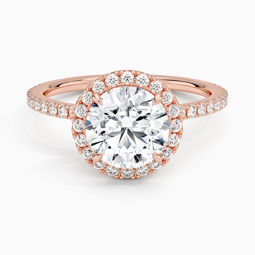 14K Rose Gold Waverly Halo Diamond Ring (1/2 ct. tw.)