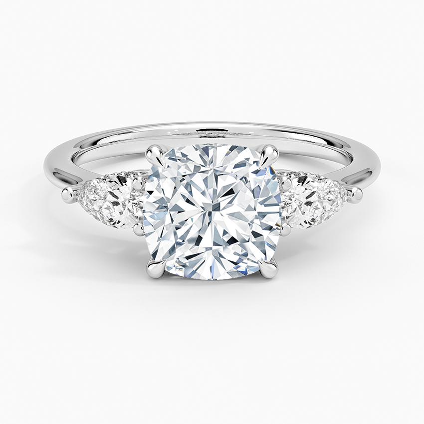 18K White Gold Adorned Opera Three Stone Diamond Ring (1/2 ct. tw.)