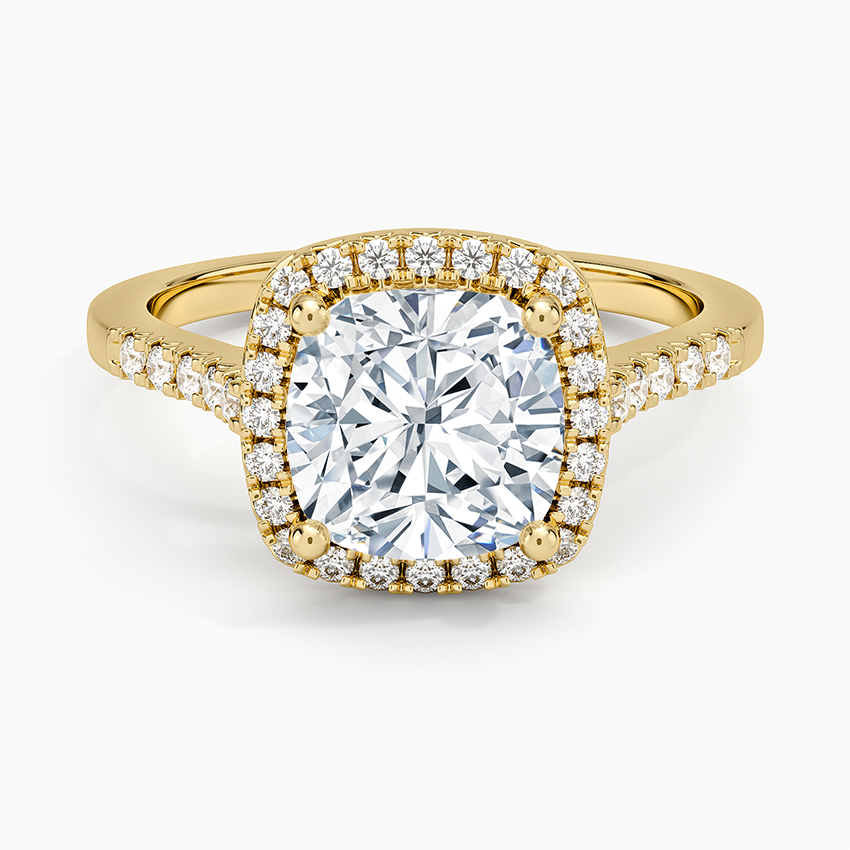 18K Yellow Gold Odessa Halo Diamond Ring (1/5 ct. tw.), large top view