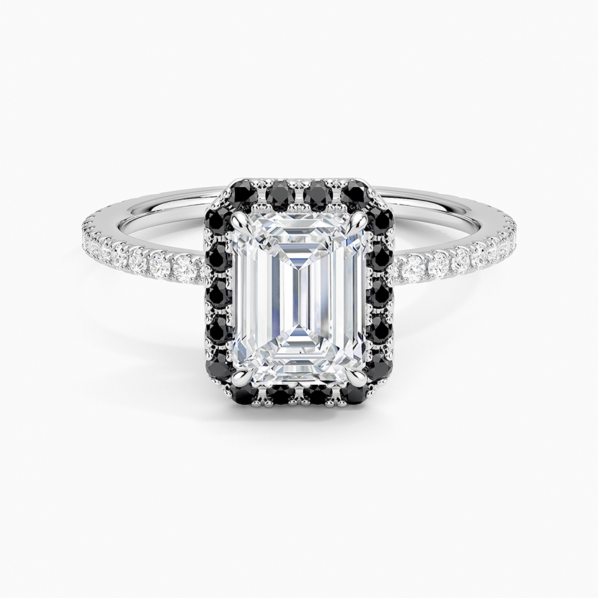 2.40ct Black Princess Cut Diamond Engagement Ring 18k Black Gold