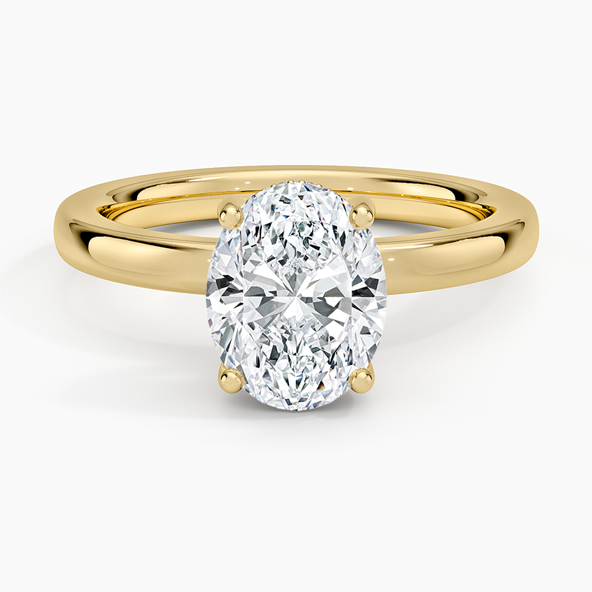 18K Yellow Gold Sydney Perfect Fit Hidden Halo 2mm Diamond Ring, large top view