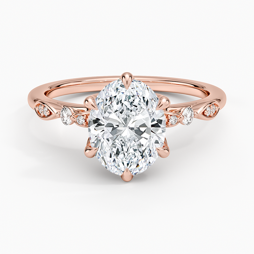 14K Rose Gold Rochelle Diamond Ring, large top view