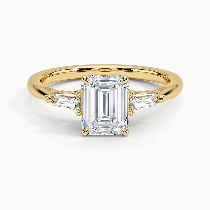 18K White Gold Quinn Three Stone Diamond Ring
