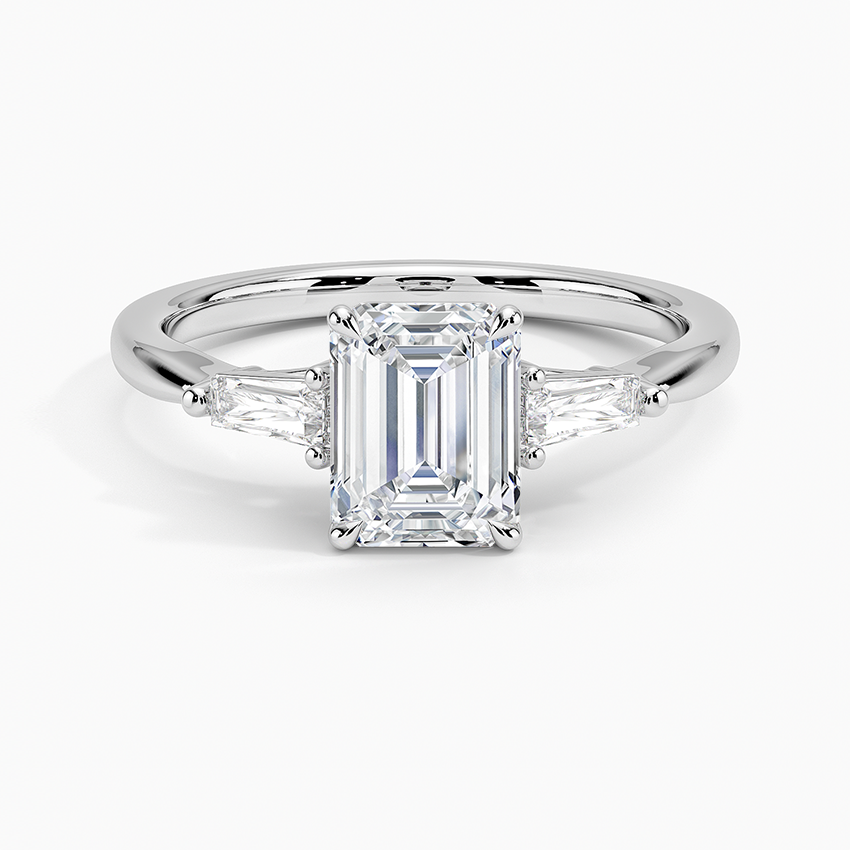 Quinn Three Stone Diamond Ring - Brilliant Earth