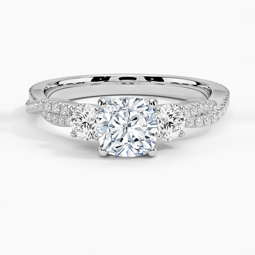 18k white gold petite twisted vine store diamond ring