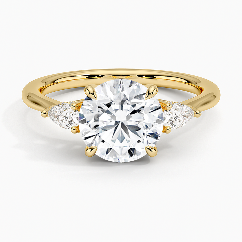 Pear Petite Solitaire Diamond Engagement Ring