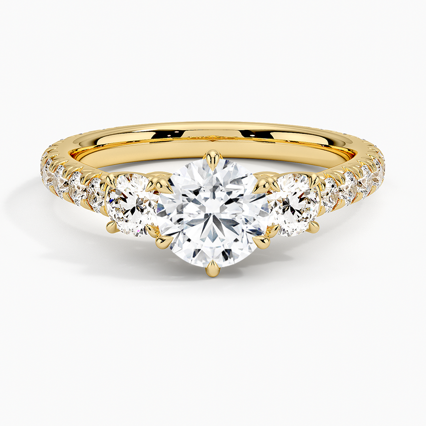 Gramercy Three Stone Diamond Ring - Brilliant Earth