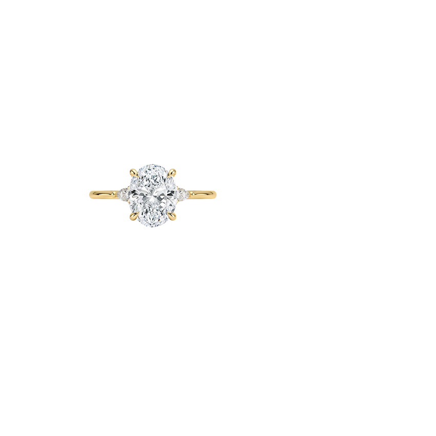 Aria Three Stone Diamond Ring (1/10 ct. tw.) in 18K Yellow Gold