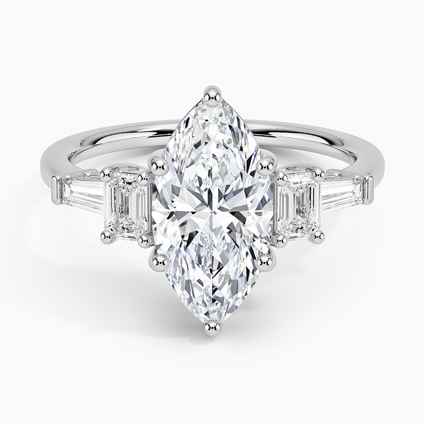 2.20 Ct Round Created Diamond Five Stone Engagement Ring 14K White Gold  Plated | eBay
