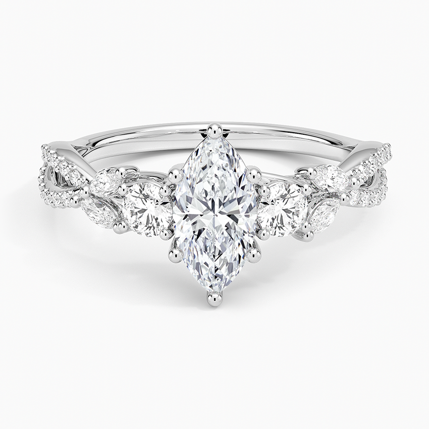 18K White Gold Luxe Willow Three Stone Diamond Ring (1/2 ct. tw.)