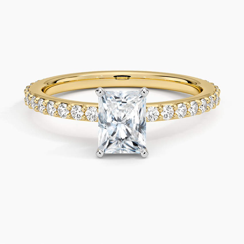 18K Yellow Gold Petite Shared Prong Three-Quarter Coverage Diamond Ring (1/3 ct. tw.)
