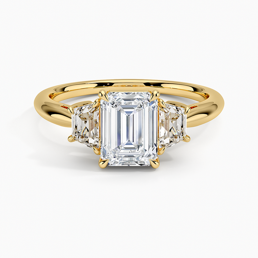 18K Yellow Gold Embrace Three Stone Diamond Ring