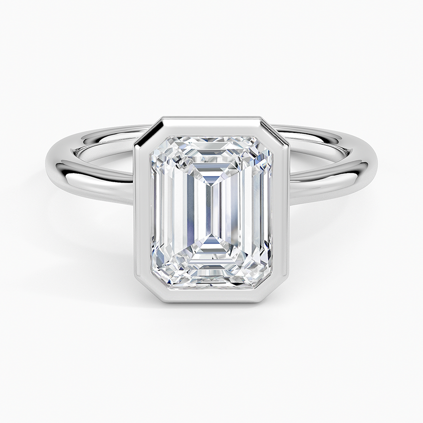 Freesia Bezel Solitaire Ring in 18K White Gold