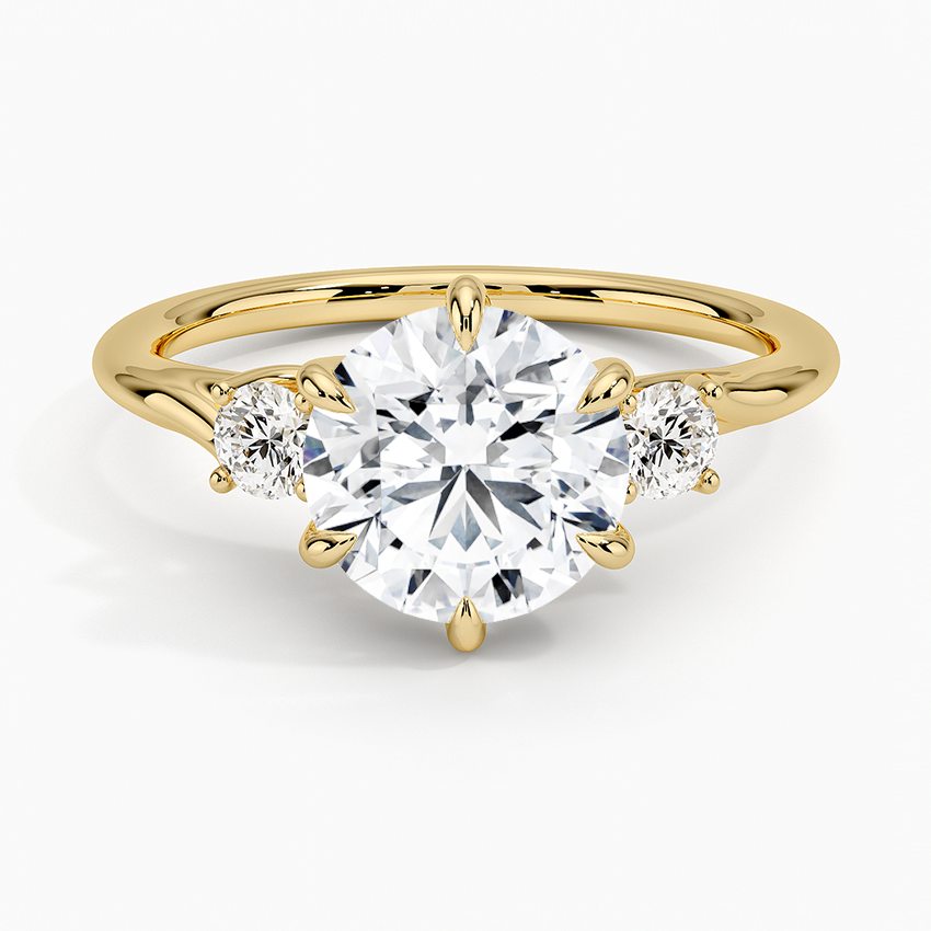 Oval diamond 3 Stone Basket Engagement Ring In 18K Yellow Gold |  Fascinating Diamonds