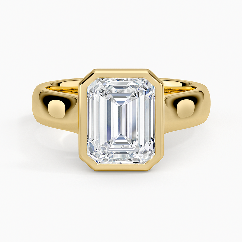 18K Yellow Gold Luna 4mm Bezel Ring, large top view