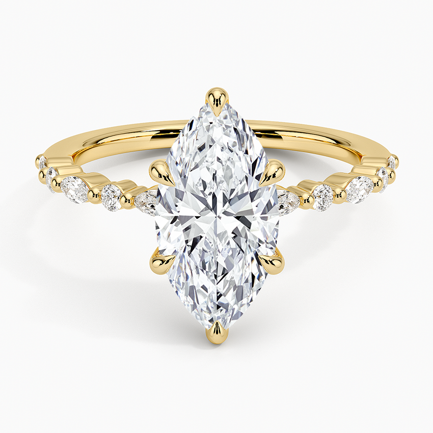 18K Yellow Gold Delicate Versailles Diamond Ring