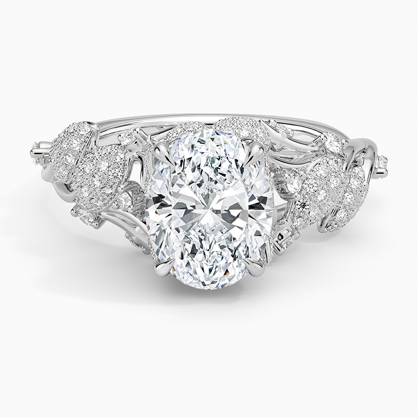 Luxe Canopy Diamond Engagement Ring in 18K White Gold