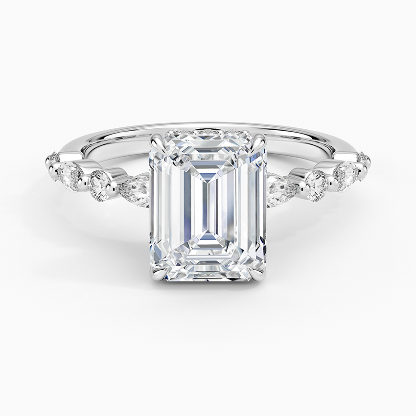 18K White Gold Versailles Hidden Halo Diamond Ring