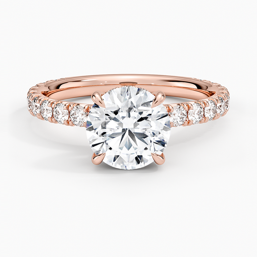 Perfect Fit French Pavé Diamond Ring in 14K Rose Gold