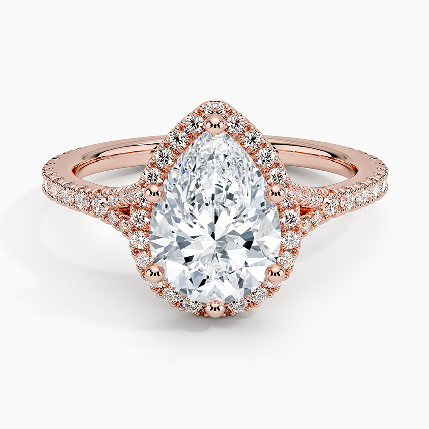 14K Rose Gold Luxe Joy Halo Diamond Ring