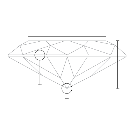 0.33 Carat Marquise Diamond side view with measurements