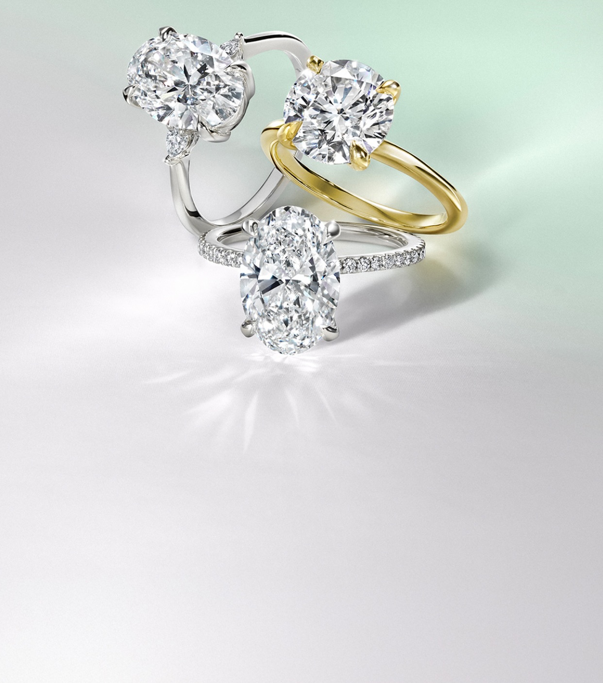 Ready to ship diamond engagement rings.