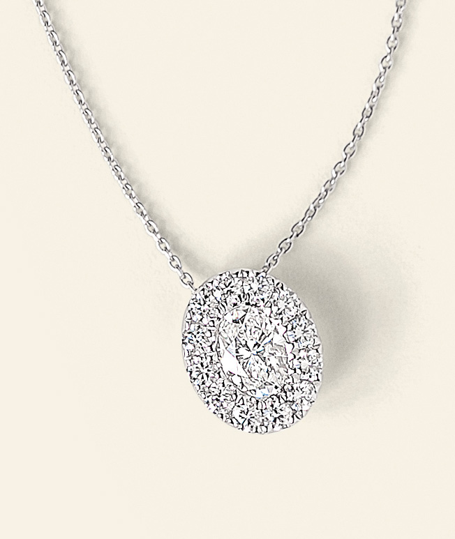 White gold diamond necklace.