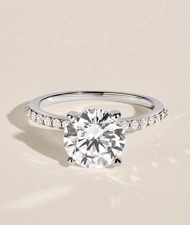 White gold round solitaire engagement ring