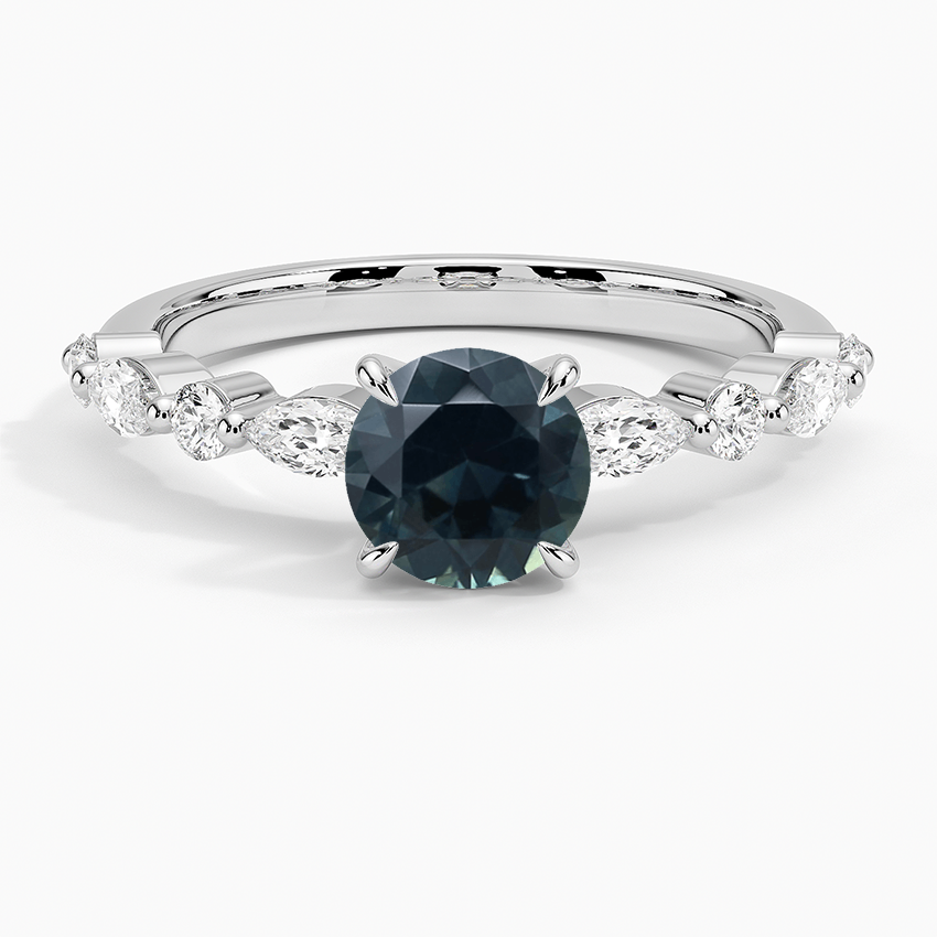 Sapphire Versailles Half-Coverage Diamond Ring (1/3 ct. tw.) in 18K White Gold