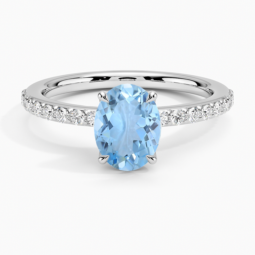 Aquamarine Luxe Elodie Diamond Ring (1/4 Ct. Tw.) in 18K White Gold