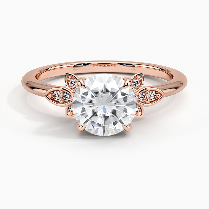 Rose Gold Moissanite Fiorella Diamond Ring