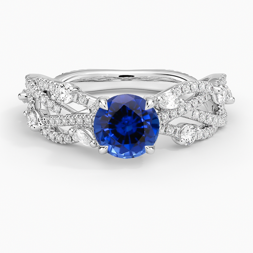 Sapphire Grand Secret Garden Diamond Ring in 18K White Gold