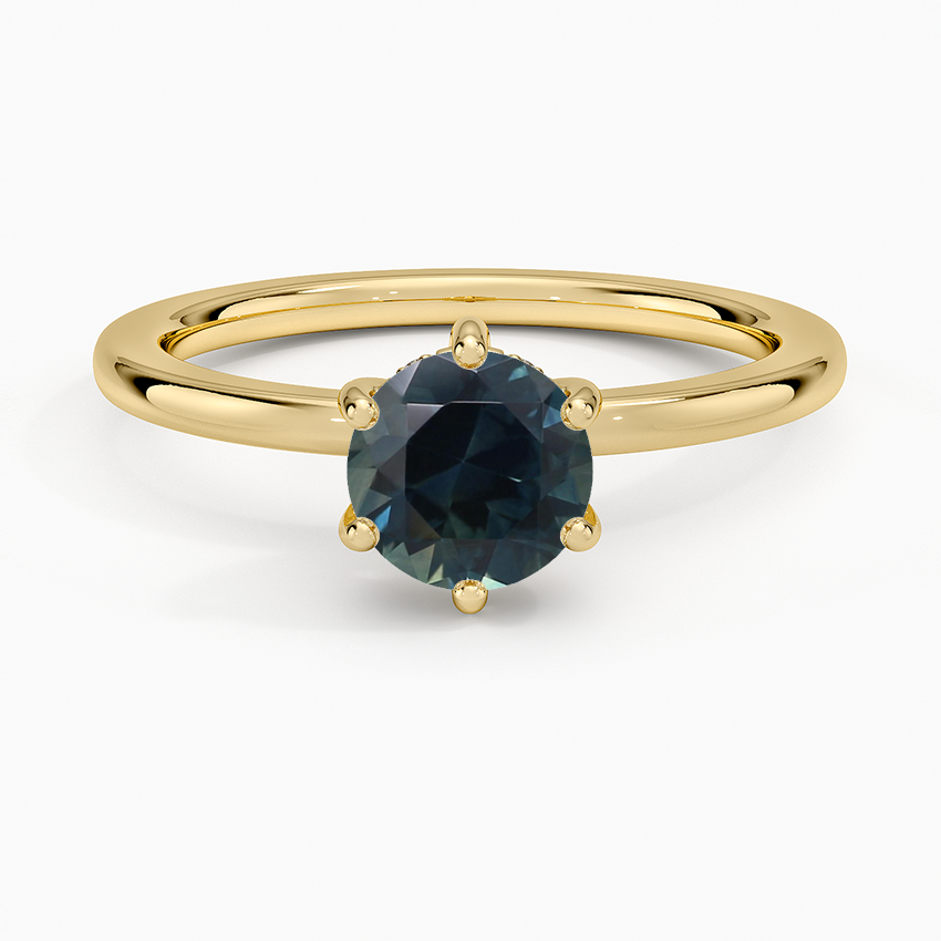 Sapphire Sydney Perfect Fit Hidden Halo Six-Prong Diamond Ring in 18K Yellow Gold