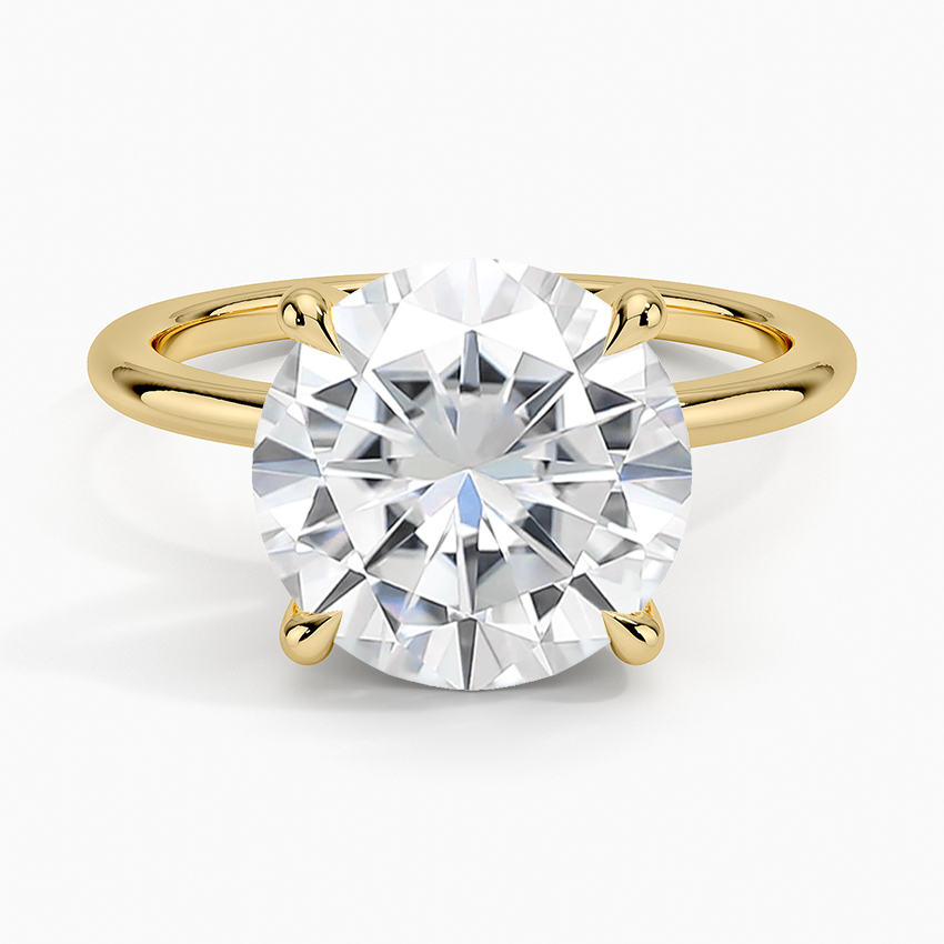 Moissanite Fairmined 1.5mm Comfort Fit Ring in 18K Yellow Gold