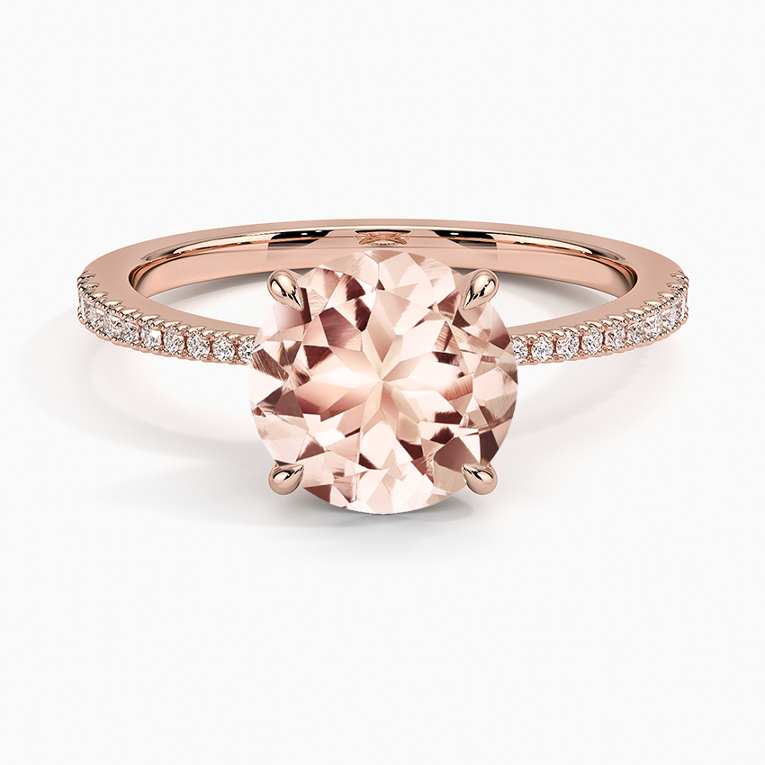 Morganite Elena Diamond Ring in 14K Rose Gold