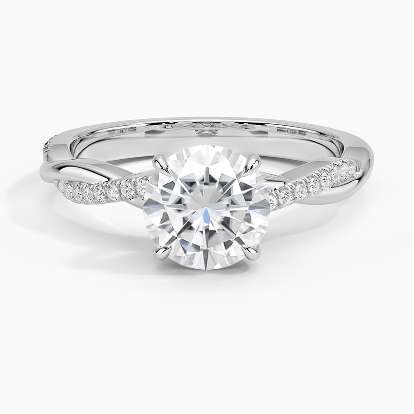 Petite Twist Diamond Engagement Ring in 14k White Gold (1/10 ct. tw.)