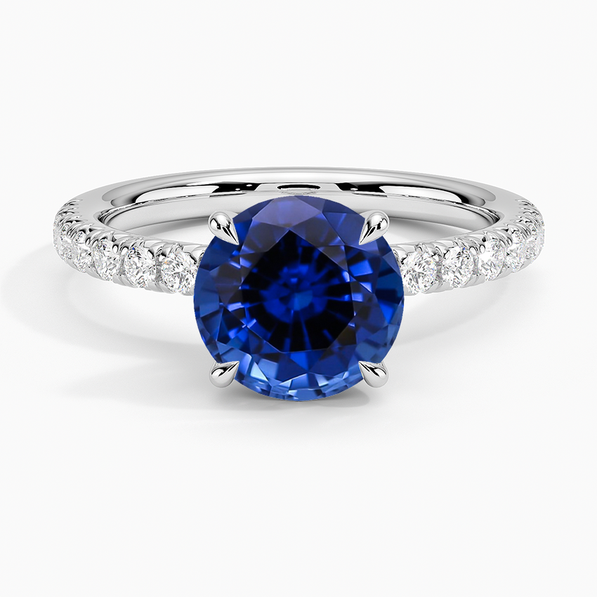 Lab Grown Sapphire Amelie Diamond Ring (1/3 ct. tw.) in 18K White Gold