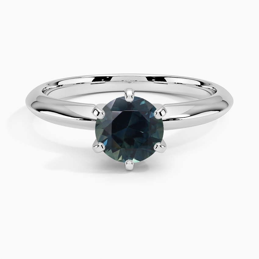 Sapphire Classic Six-Prong Solitaire Ring in 18K White Gold
