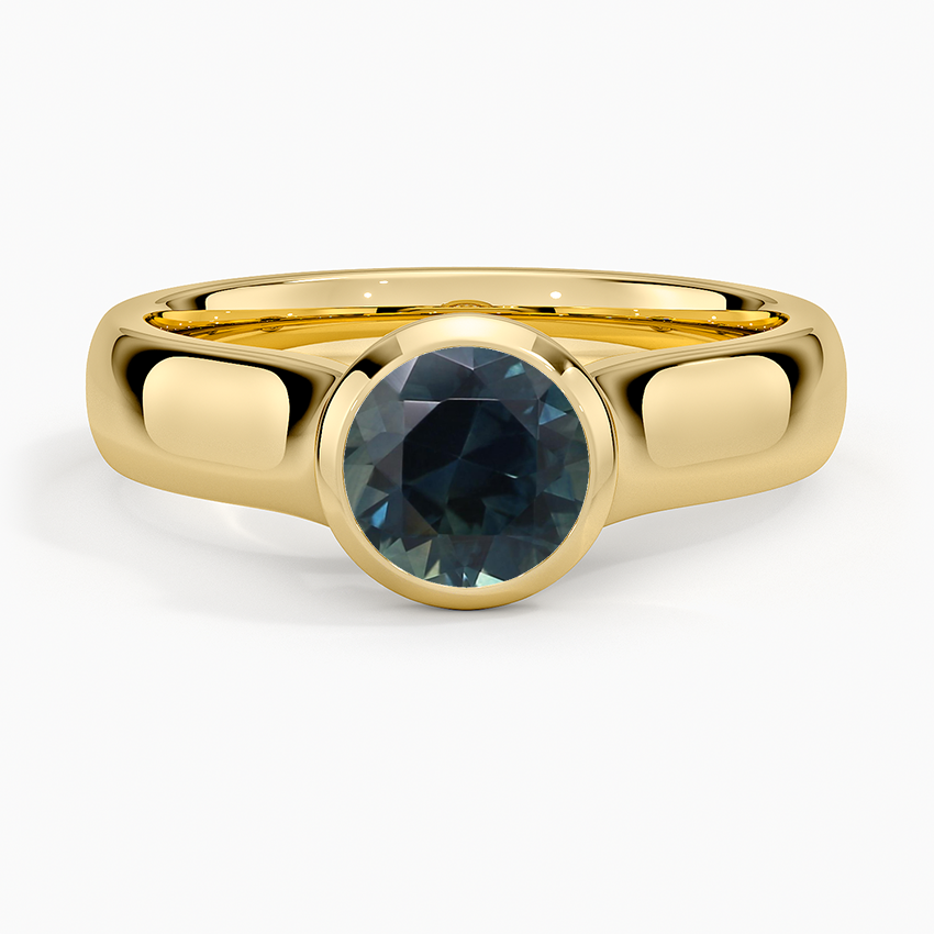 Sapphire Luna 4mm Bezel Ring in 18K Yellow Gold