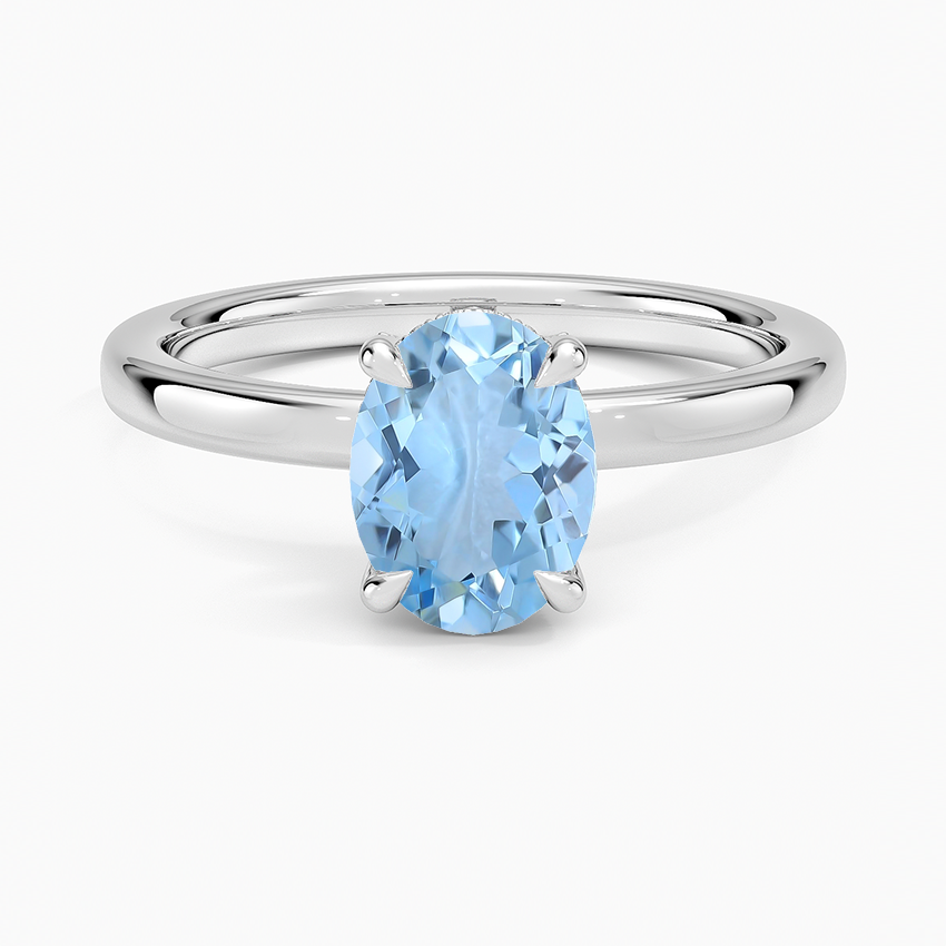 Aquamarine Lumiere 2mm Diamond Ring (1/8 ct. Tw.) in 18K White Gold