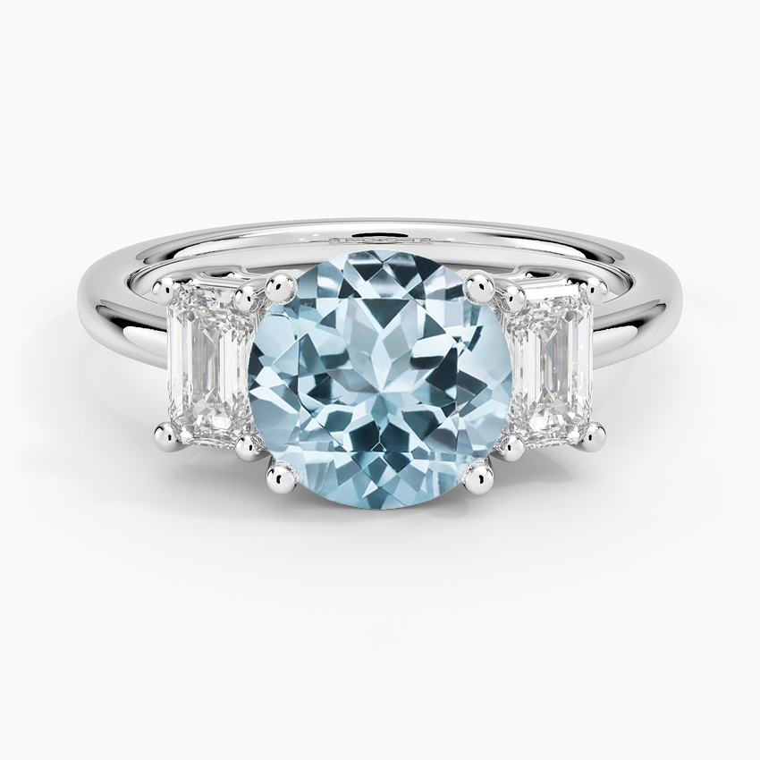 Aquamarine Luxe Rhiannon Three Stone Diamond Ring (3/4 ct. tw.) in 18K White Gold