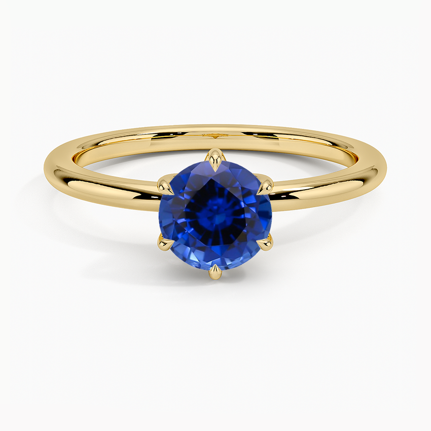 Sapphire Fairmined 1.5mm Six-Prong Solitaire Ring in 18K Yellow Gold
