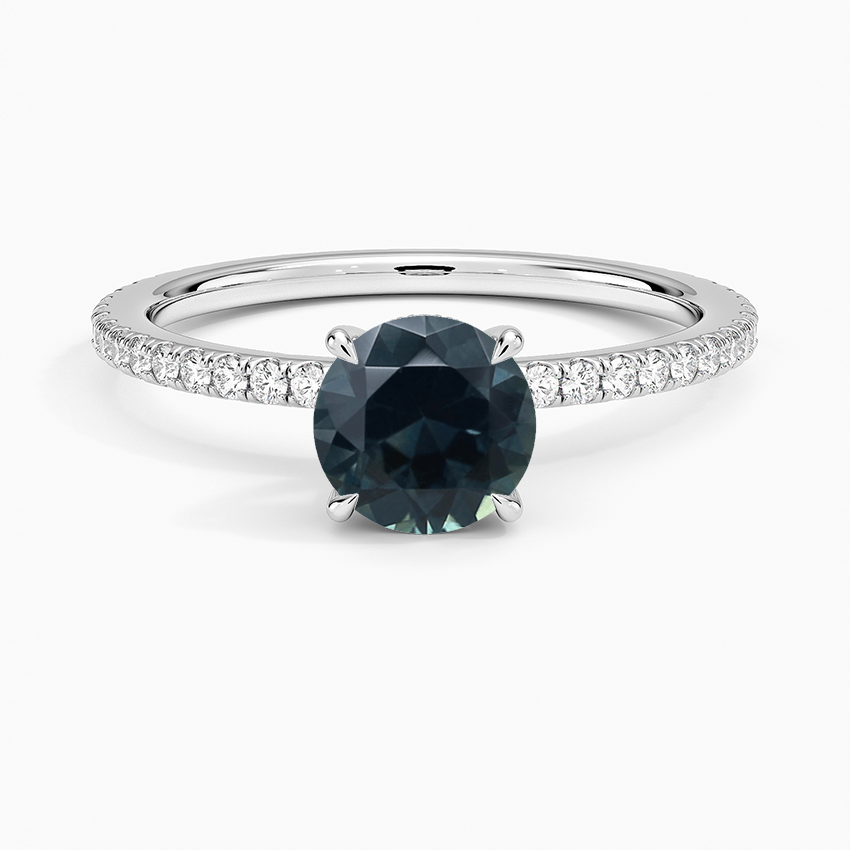 Sapphire Perfect Fit Hidden Halo Eternity Diamond Ring in 18K White Gold