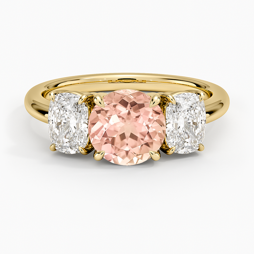 Lab Grown Sapphire Luxe Faye Elongated Cushion Three Stone Diamond Ring (1 ct. tw.) in 18K Yellow Gold