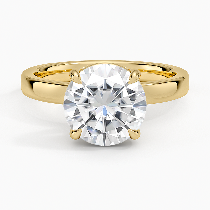 Moissanite Fairmined Perfect Fit Solitaire 2.5mm Ring in 18K Yellow Gold