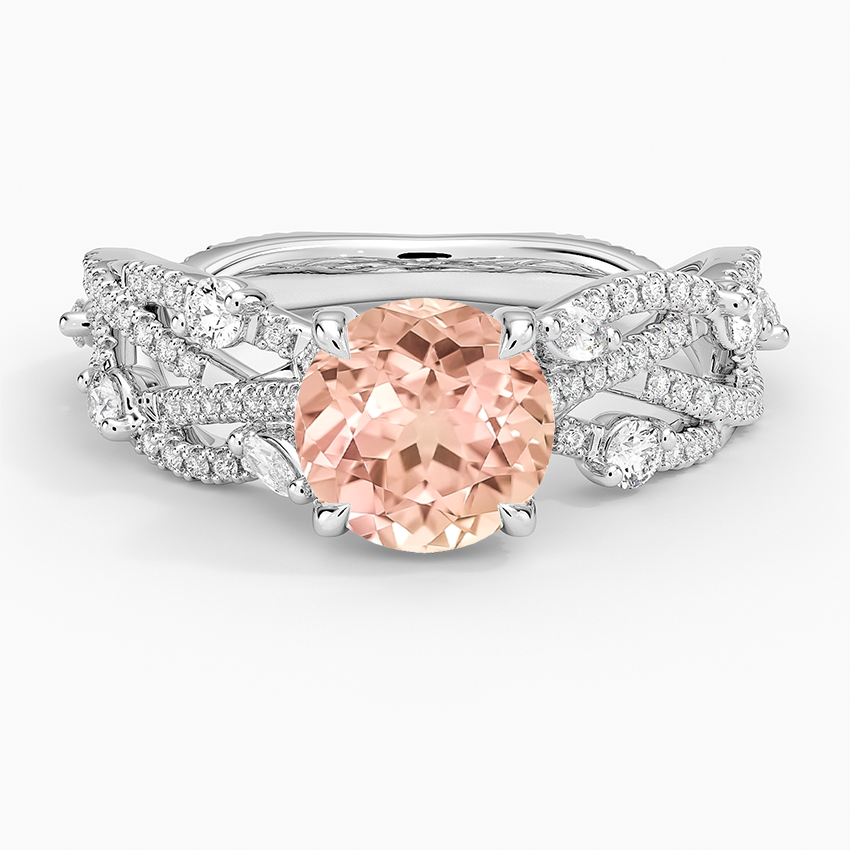 Lab Grown Sapphire Grand Secret Garden Diamond Ring in 18K White Gold