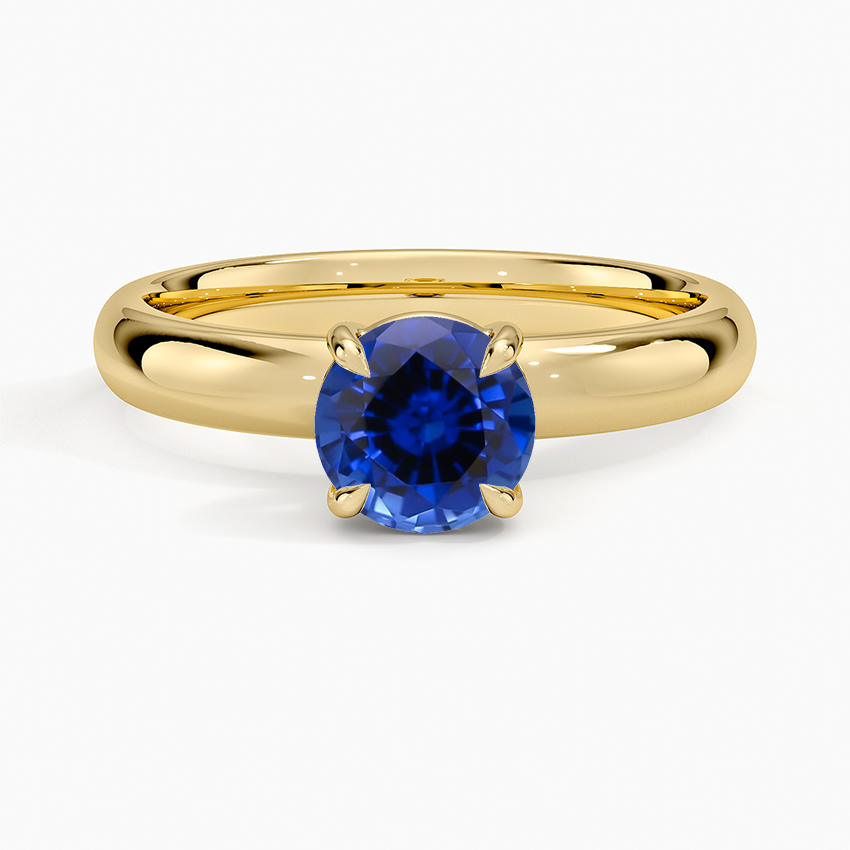 Sapphire Audrey Perfect Fit 3mm Solitaire Ring in 18K Yellow Gold