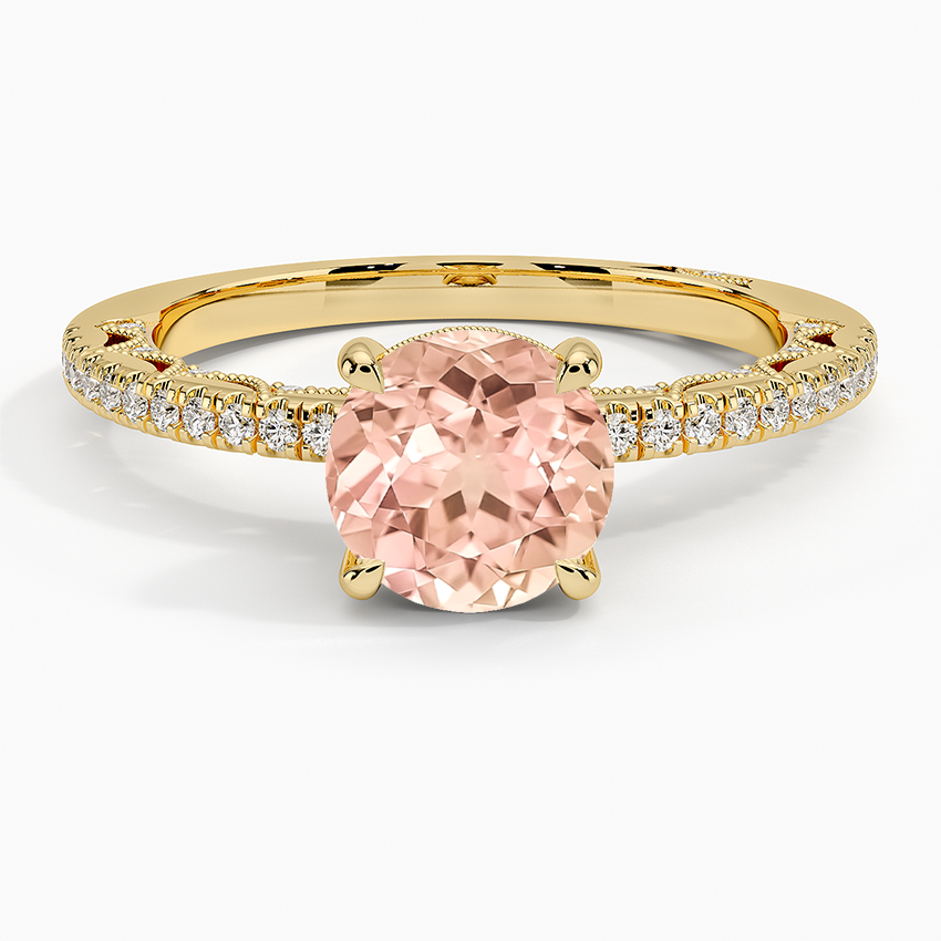 Lab Grown Sapphire Tacori Lunetta Crescent Diamond Ring in 18K Yellow Gold