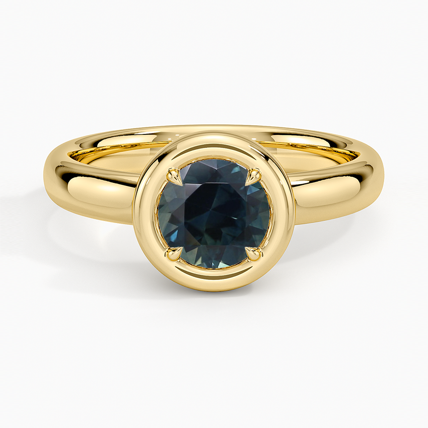 Sapphire Andrea Bezel Prong Ring in 18K Yellow Gold